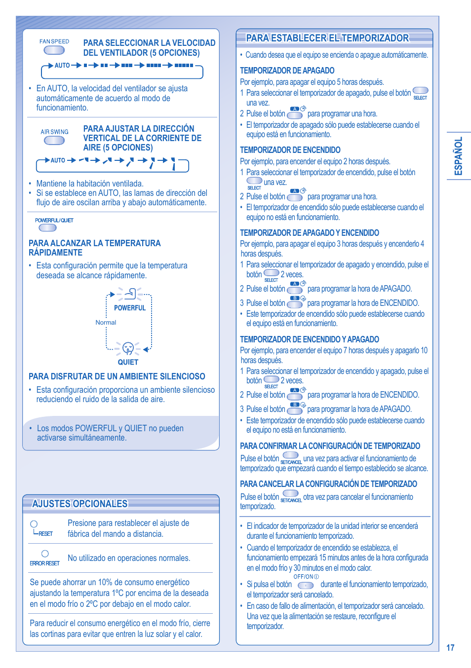 Panasonic CSRE12HKE User Manual | Page 17 / 60