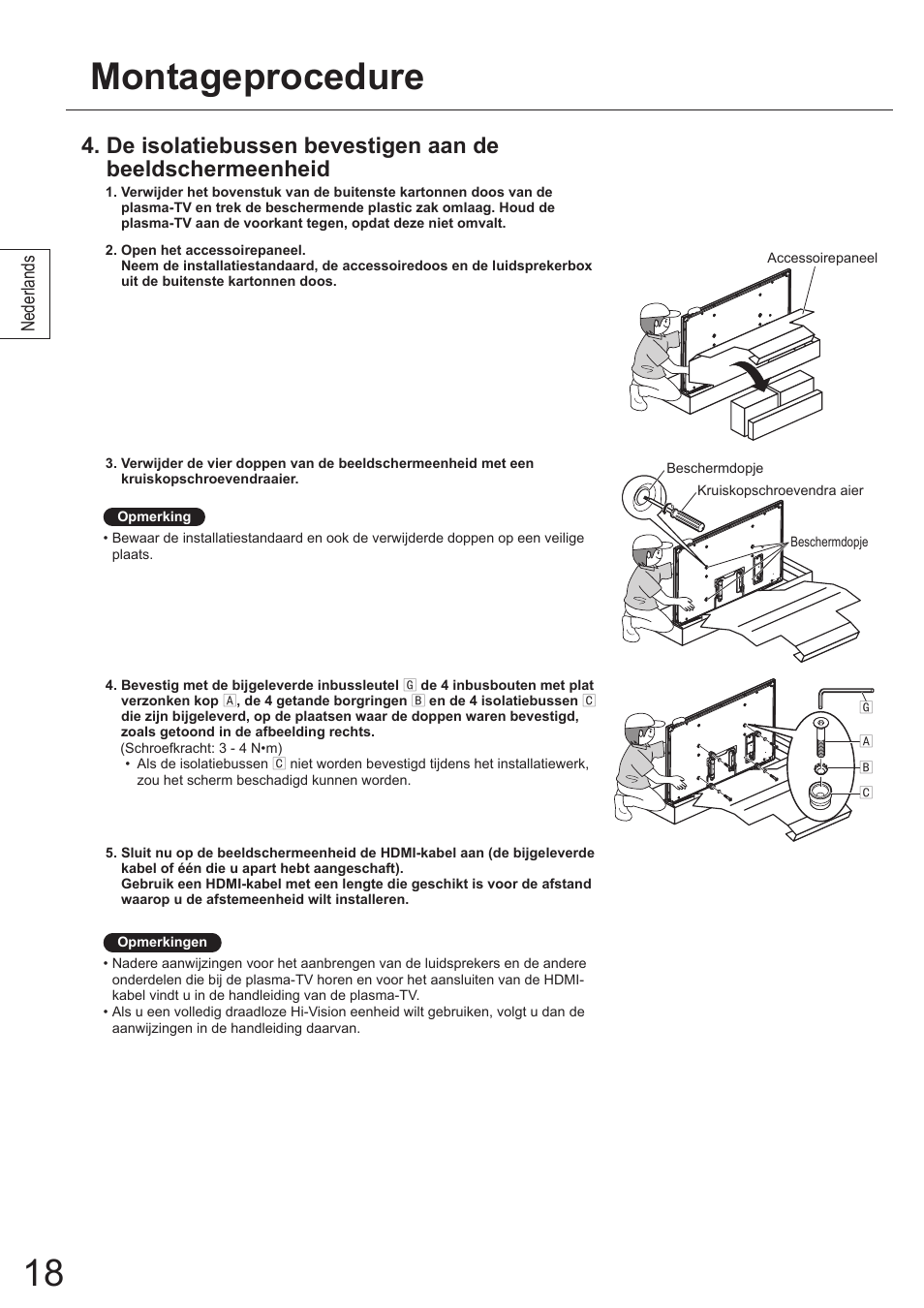 Montageprocedure | Panasonic TYWK5P1SW User Manual | Page 18 / 80