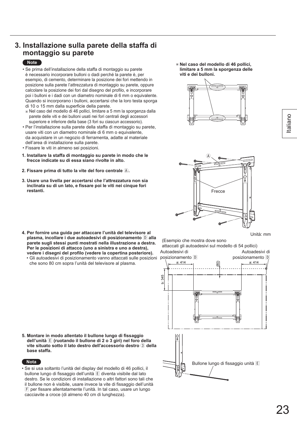 Italiano | Panasonic TYWK5P1SW User Manual | Page 23 / 80