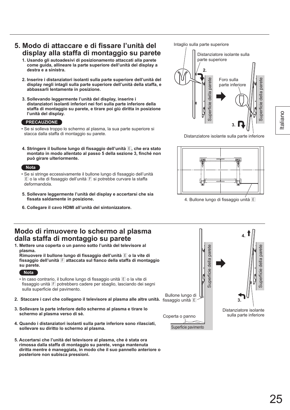 Italiano | Panasonic TYWK5P1SW User Manual | Page 25 / 80