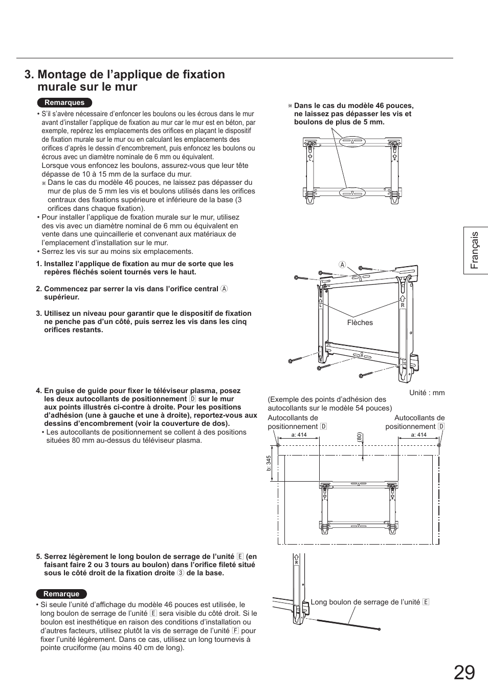 Français | Panasonic TYWK5P1SW User Manual | Page 29 / 80