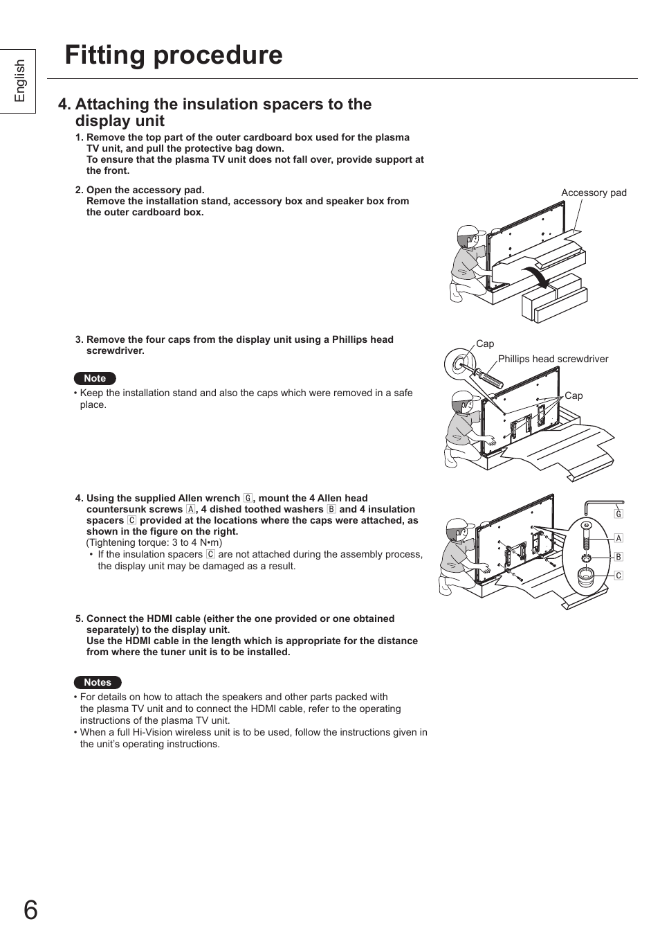 Fitting procedure | Panasonic TYWK5P1SW User Manual | Page 6 / 80