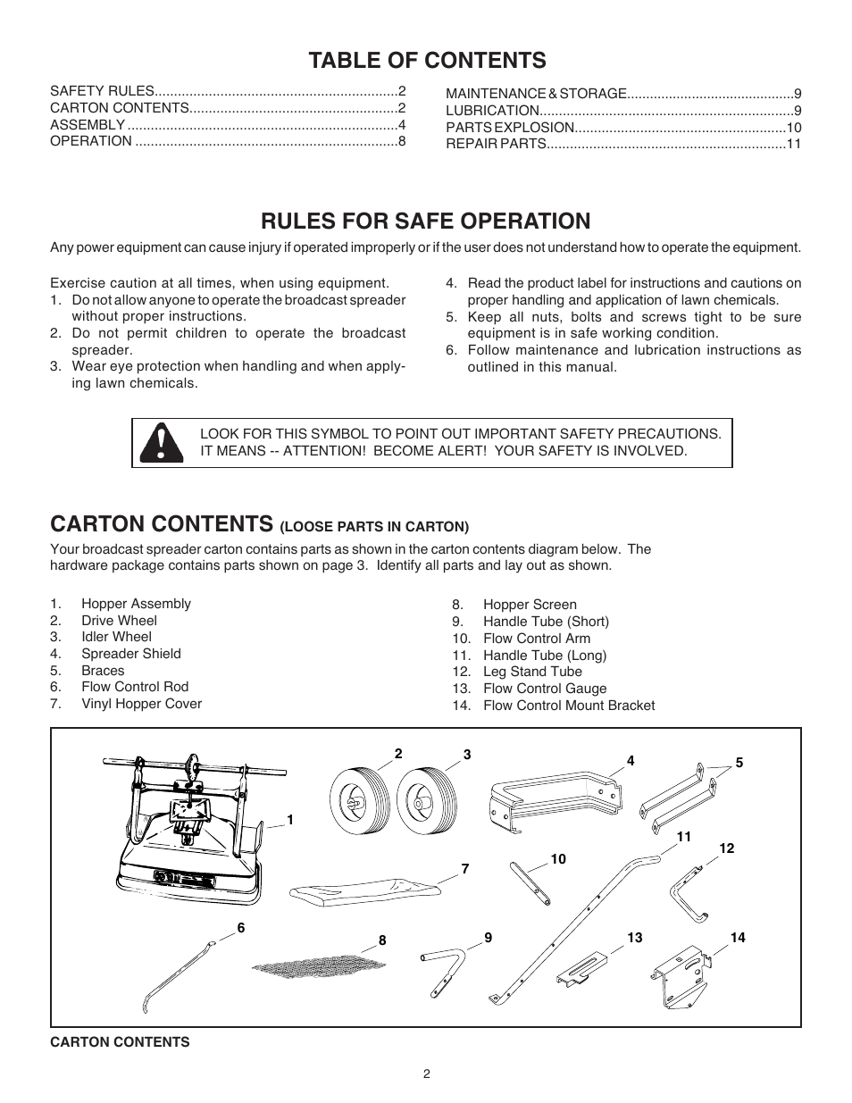 Agri-Fab 45-02101-101 User Manual | Page 2 / 12