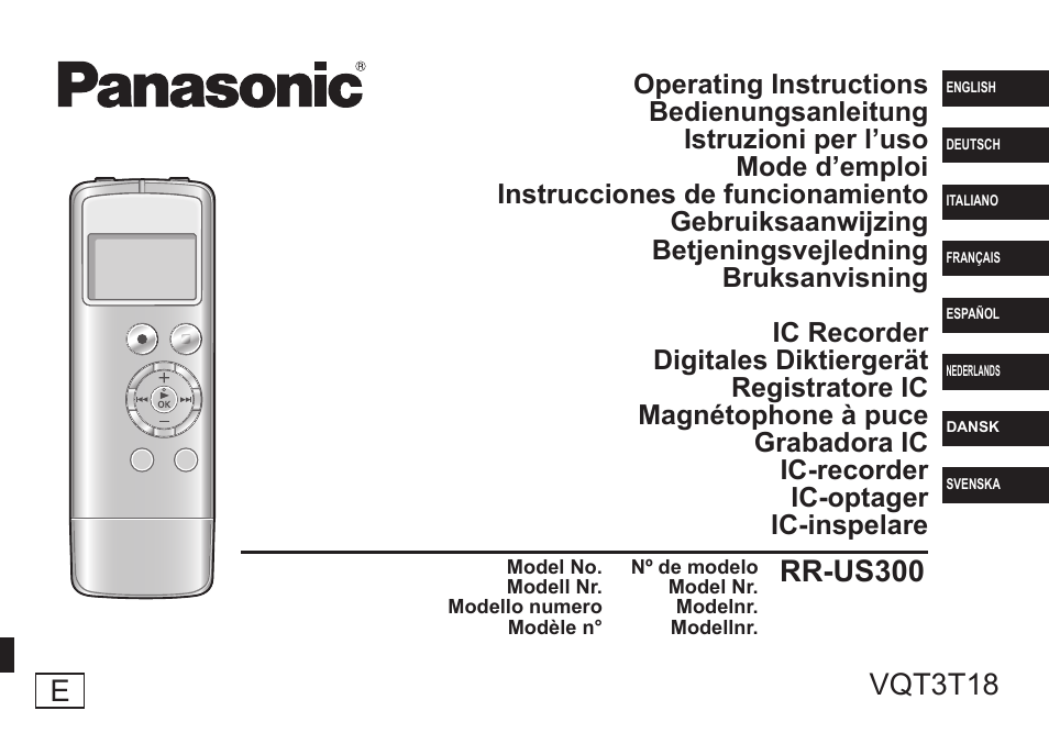 Panasonic RRUS300E User Manual | 136 pages