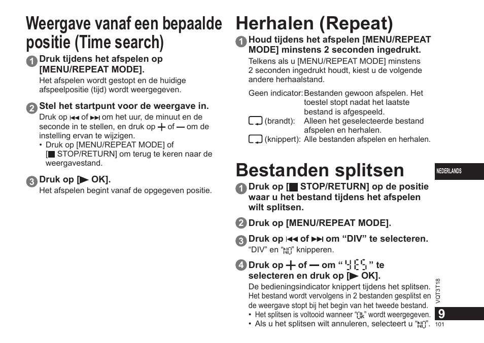 Bestanden splitsen | Panasonic RRUS300E User Manual | Page 101 / 136