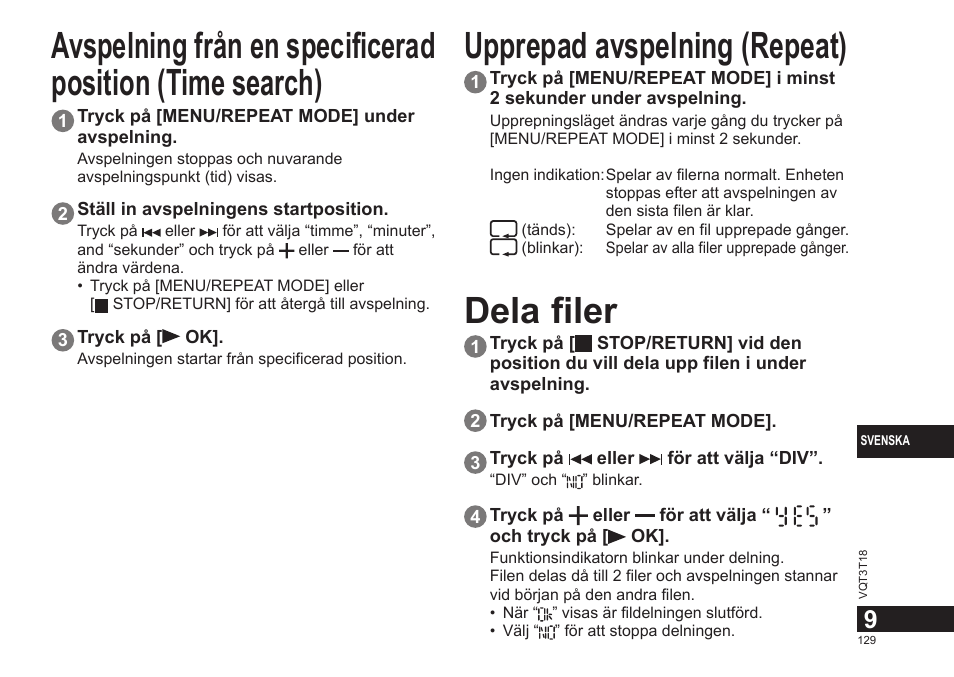 Dela filer | Panasonic RRUS300E User Manual | Page 129 / 136