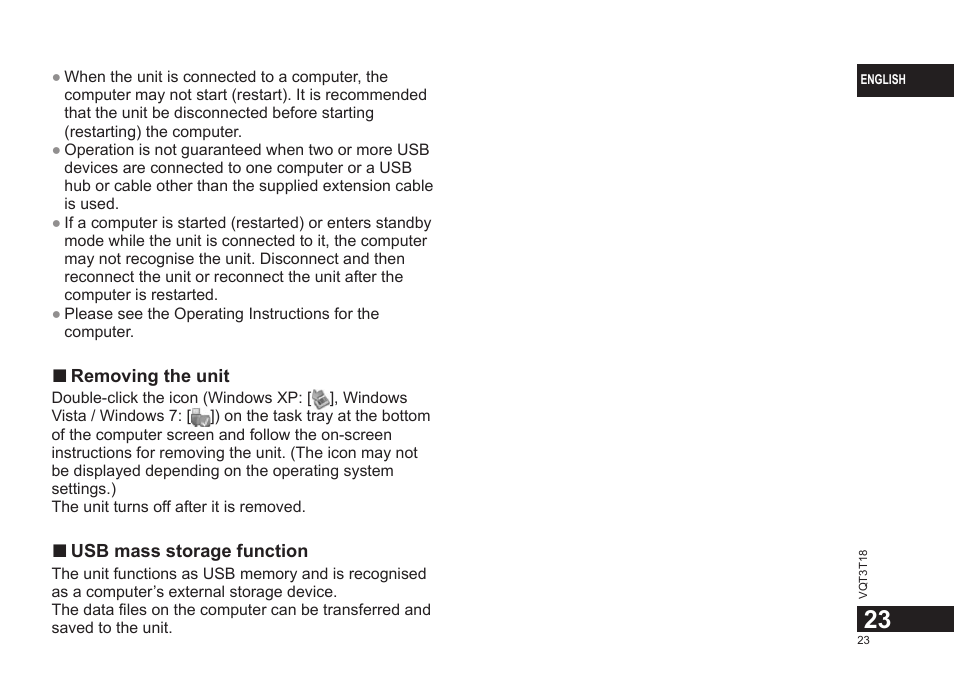 Panasonic RRUS300E User Manual | Page 23 / 136