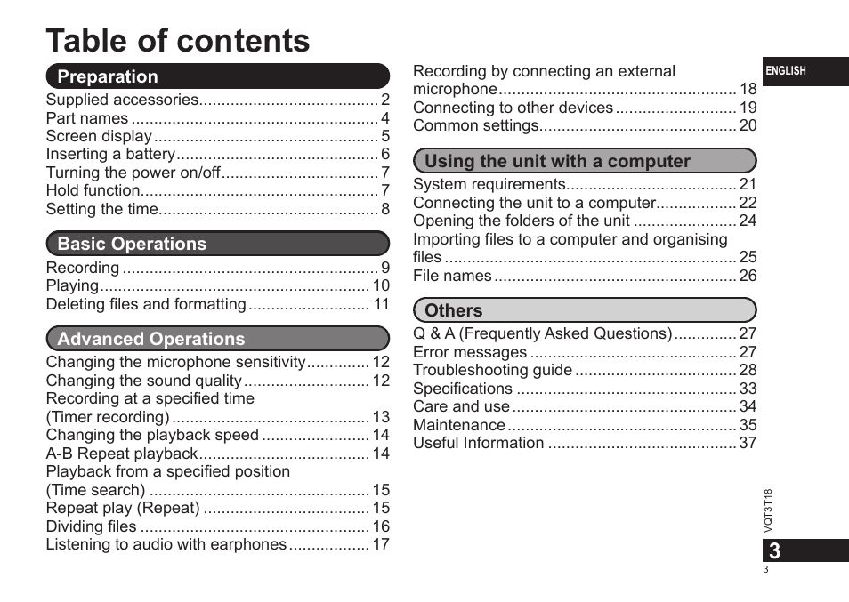 Panasonic RRUS300E User Manual | Page 3 / 136