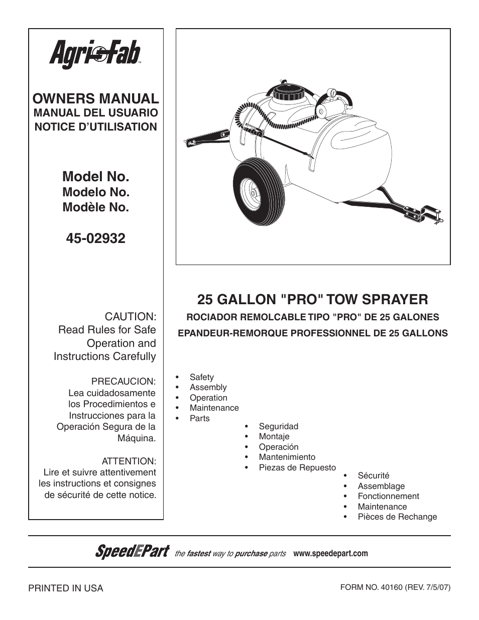 Agri-Fab 45-02932 User Manual | 20 pages