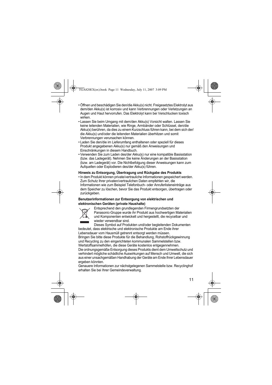 Panasonic KXTGA820EX User Manual | Page 11 / 84