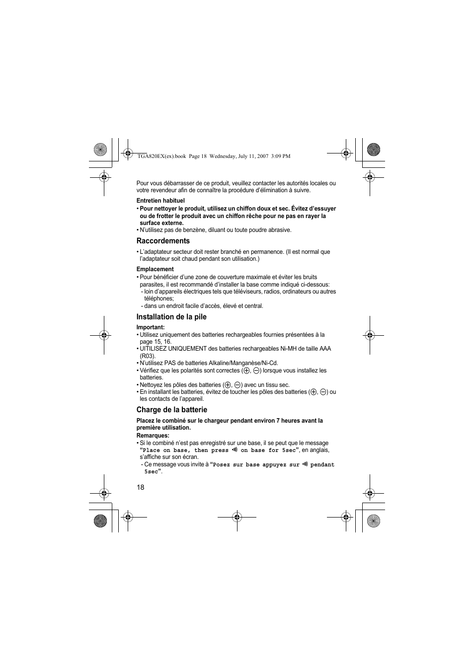 Panasonic KXTGA820EX User Manual | Page 18 / 84