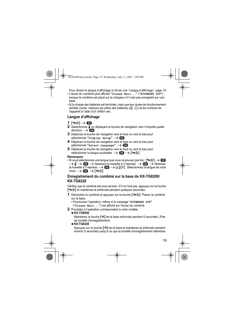 Panasonic KXTGA820EX User Manual | Page 19 / 84