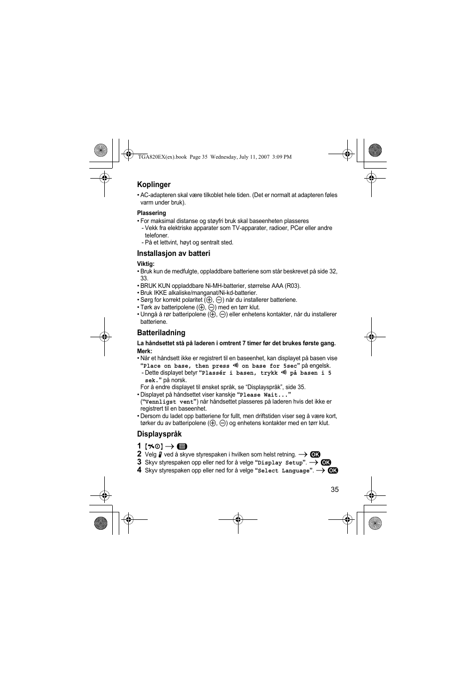 Panasonic KXTGA820EX User Manual | Page 35 / 84