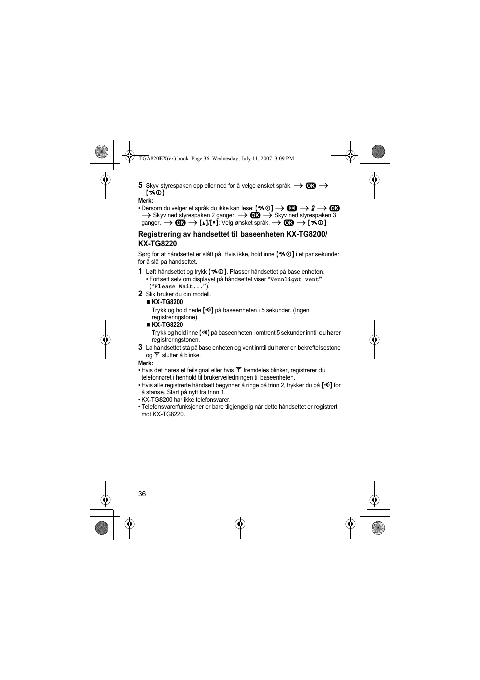 Panasonic KXTGA820EX User Manual | Page 36 / 84