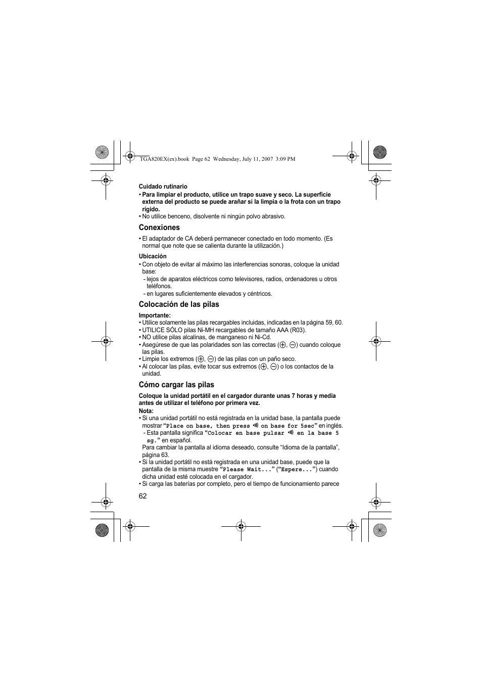 Panasonic KXTGA820EX User Manual | Page 62 / 84