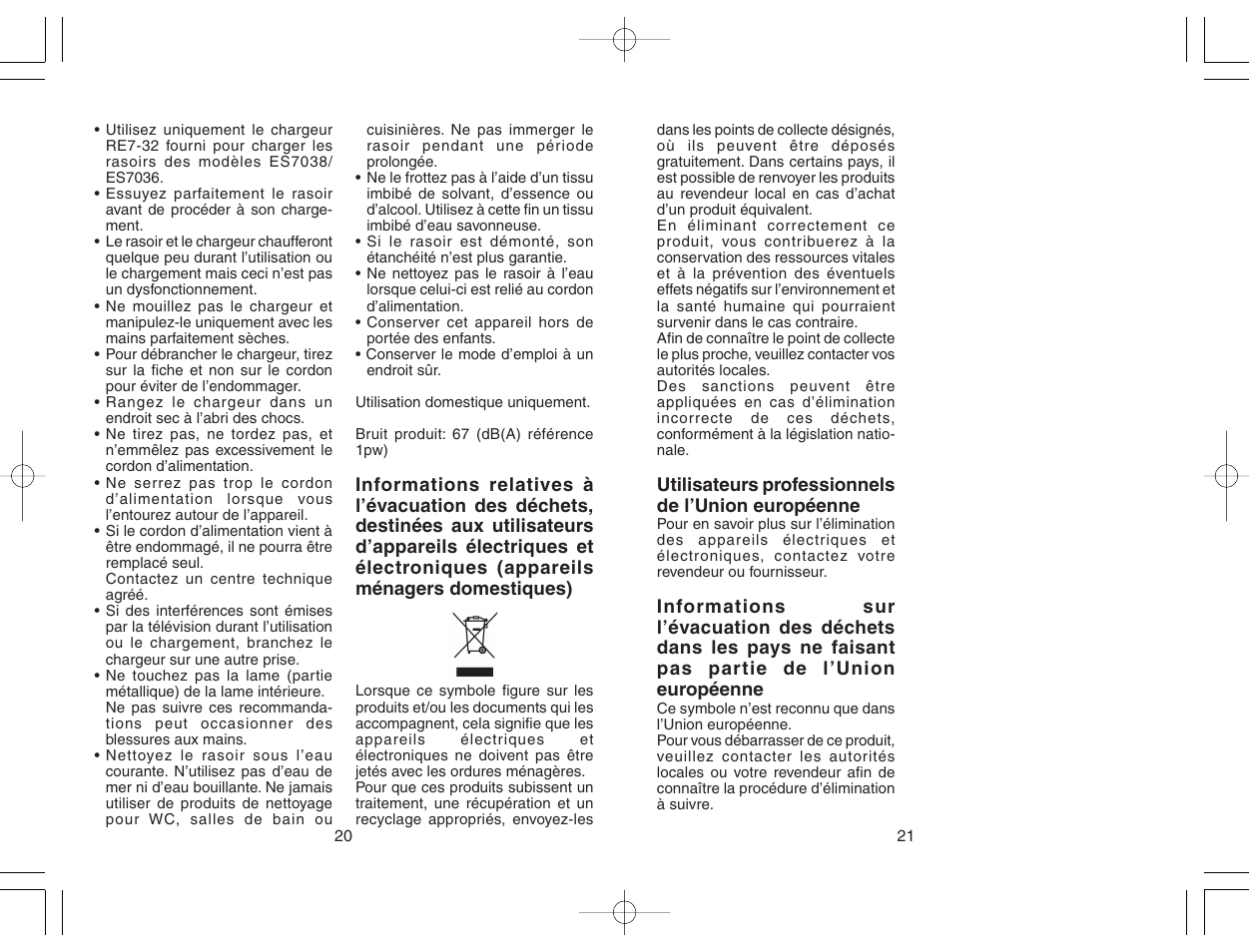 Panasonic ES7038 User Manual | Page 11 / 55