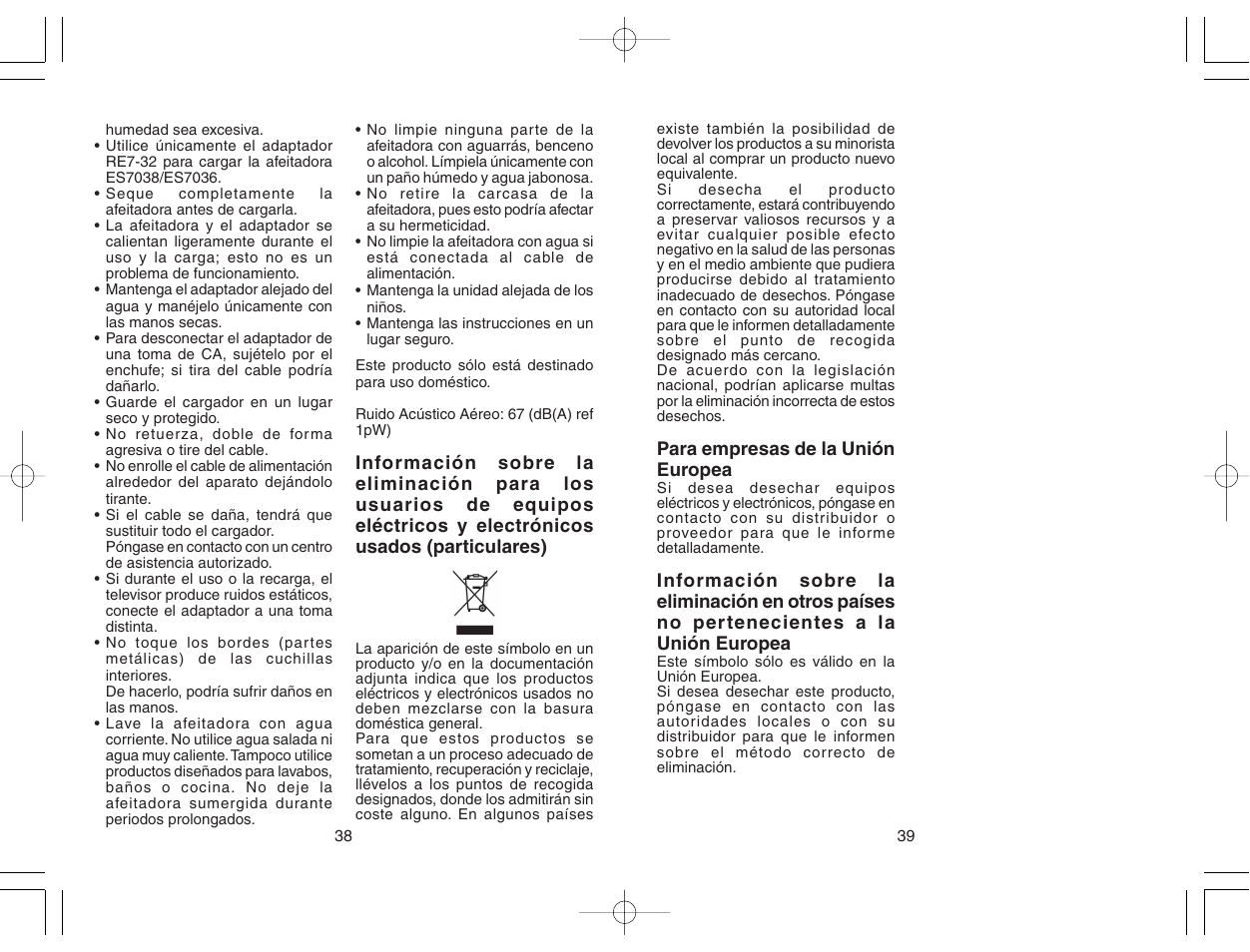 Panasonic ES7038 User Manual | Page 20 / 55