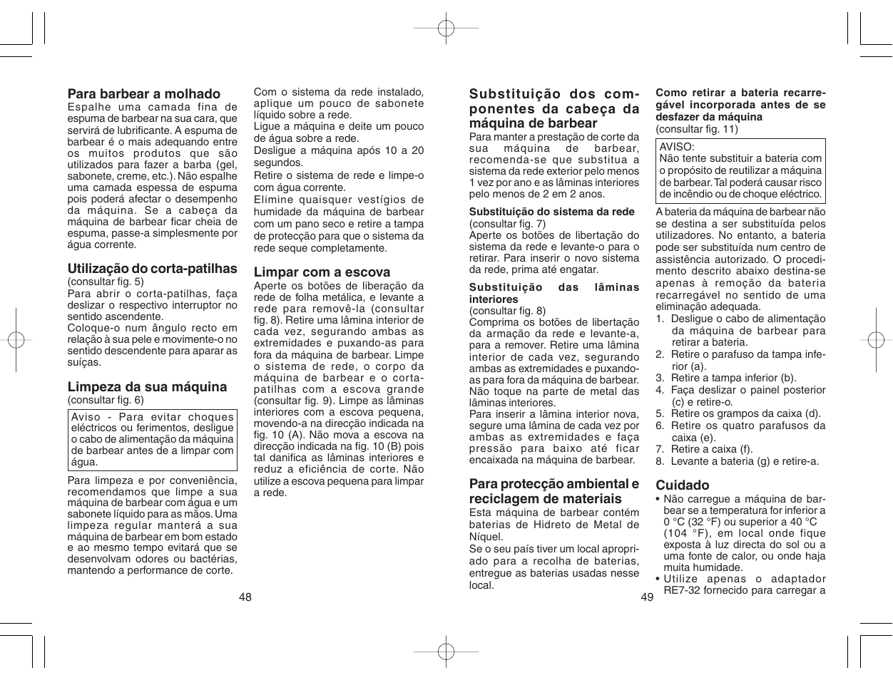 Panasonic ES7038 User Manual | Page 25 / 55