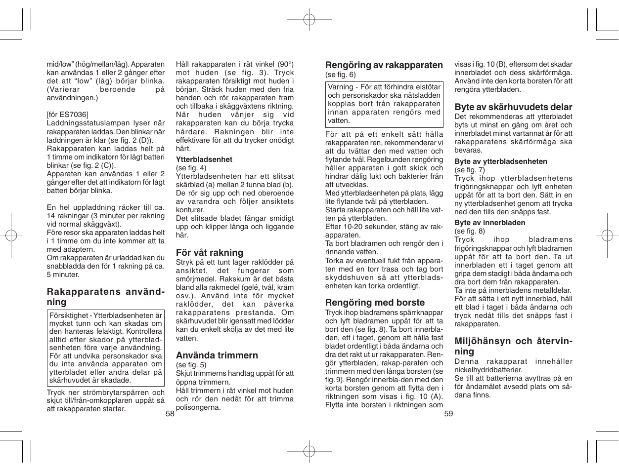 Panasonic ES7038 User Manual | Page 30 / 55