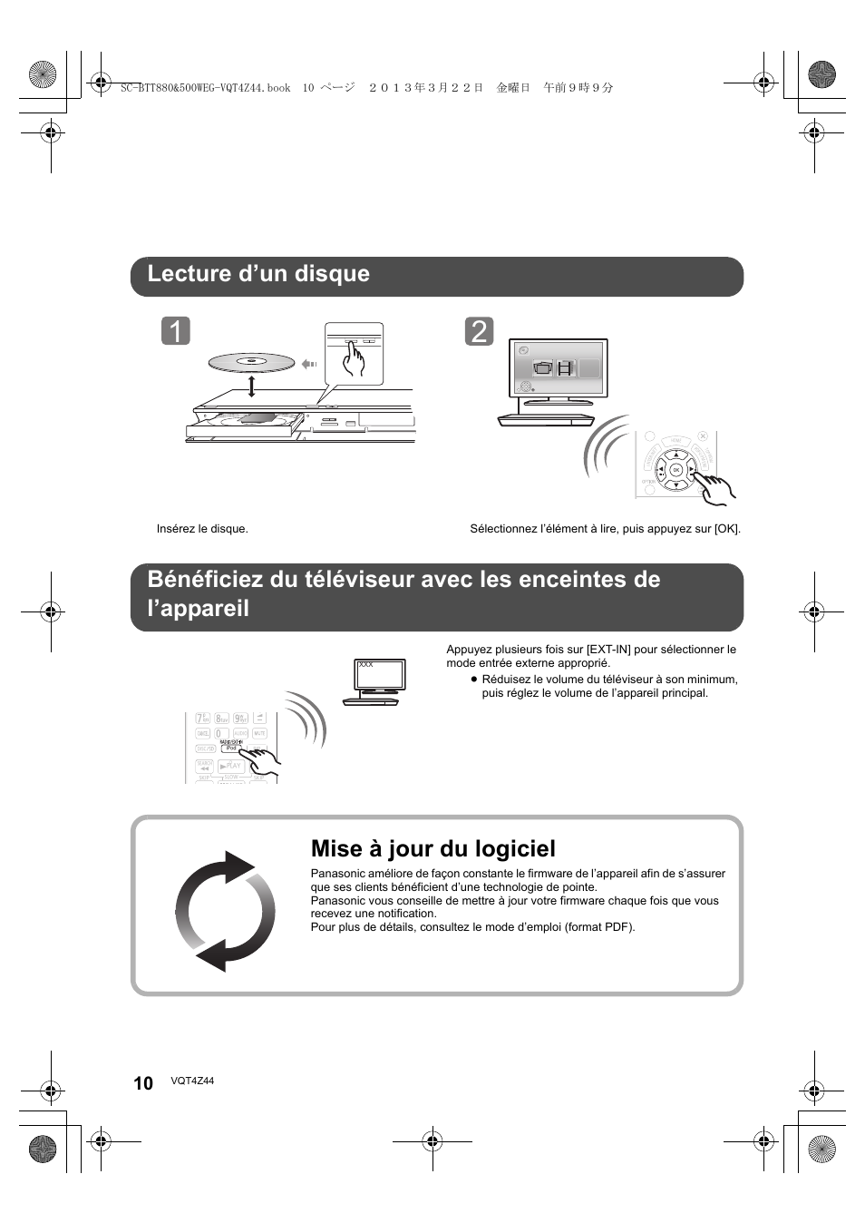 Mise à jour du logiciel, Open/close | Panasonic SCBTT880EG User Manual | Page 10 / 84