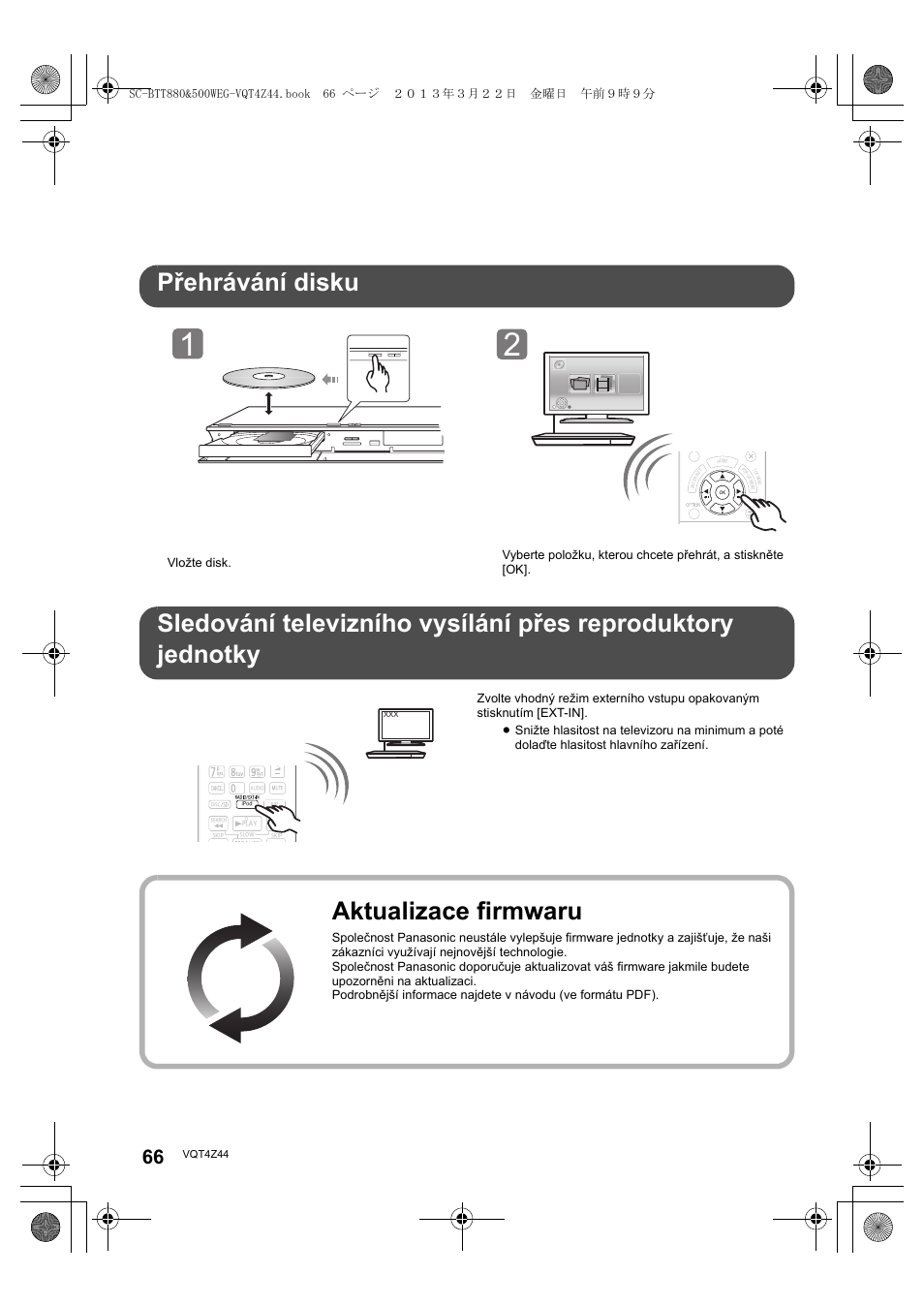 Aktualizace firmwaru, Open/close | Panasonic SCBTT880EG User Manual | Page 66 / 84