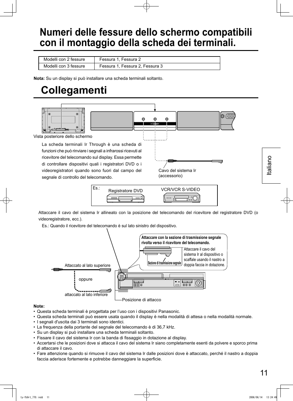 Collegamenti | Panasonic TYFB9RT User Manual | Page 11 / 24