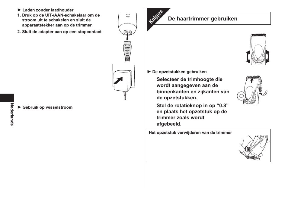 Knippen | Panasonic ER1611 User Manual | Page 24 / 100