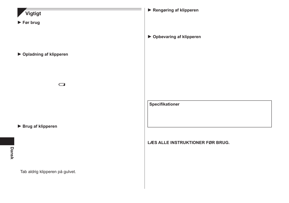 Panasonic ER1611 User Manual | Page 32 / 100