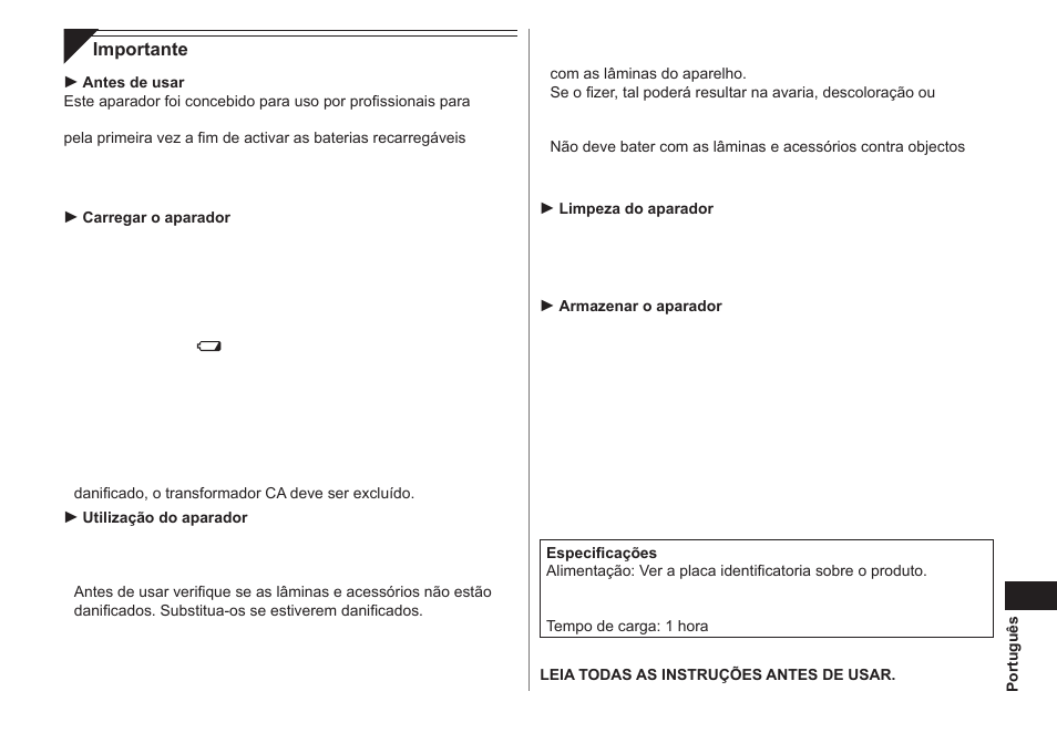 Panasonic ER1611 User Manual | Page 37 / 100