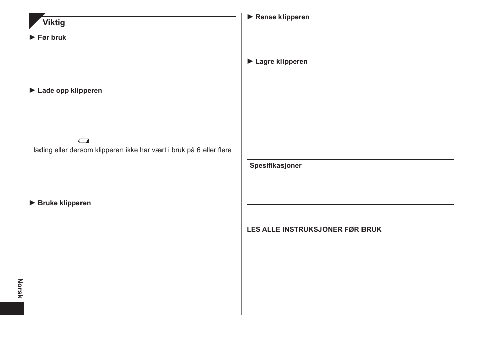 Panasonic ER1611 User Manual | Page 42 / 100