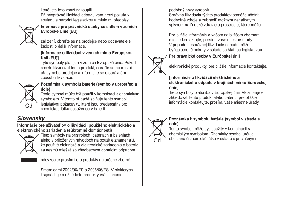 Slovensky | Panasonic ER1611 User Manual | Page 95 / 100