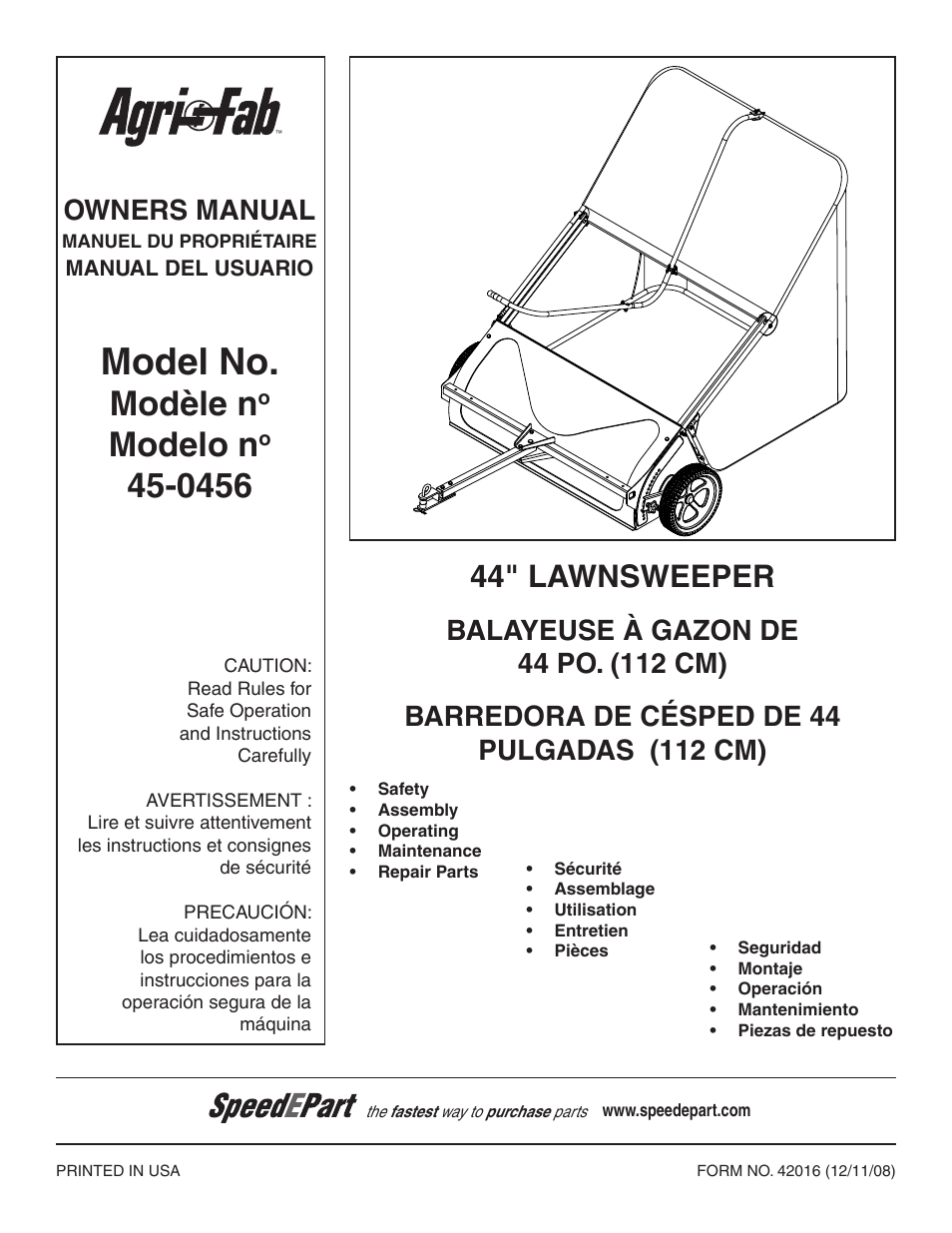 Agri-Fab 45-0456 User Manual | 24 pages