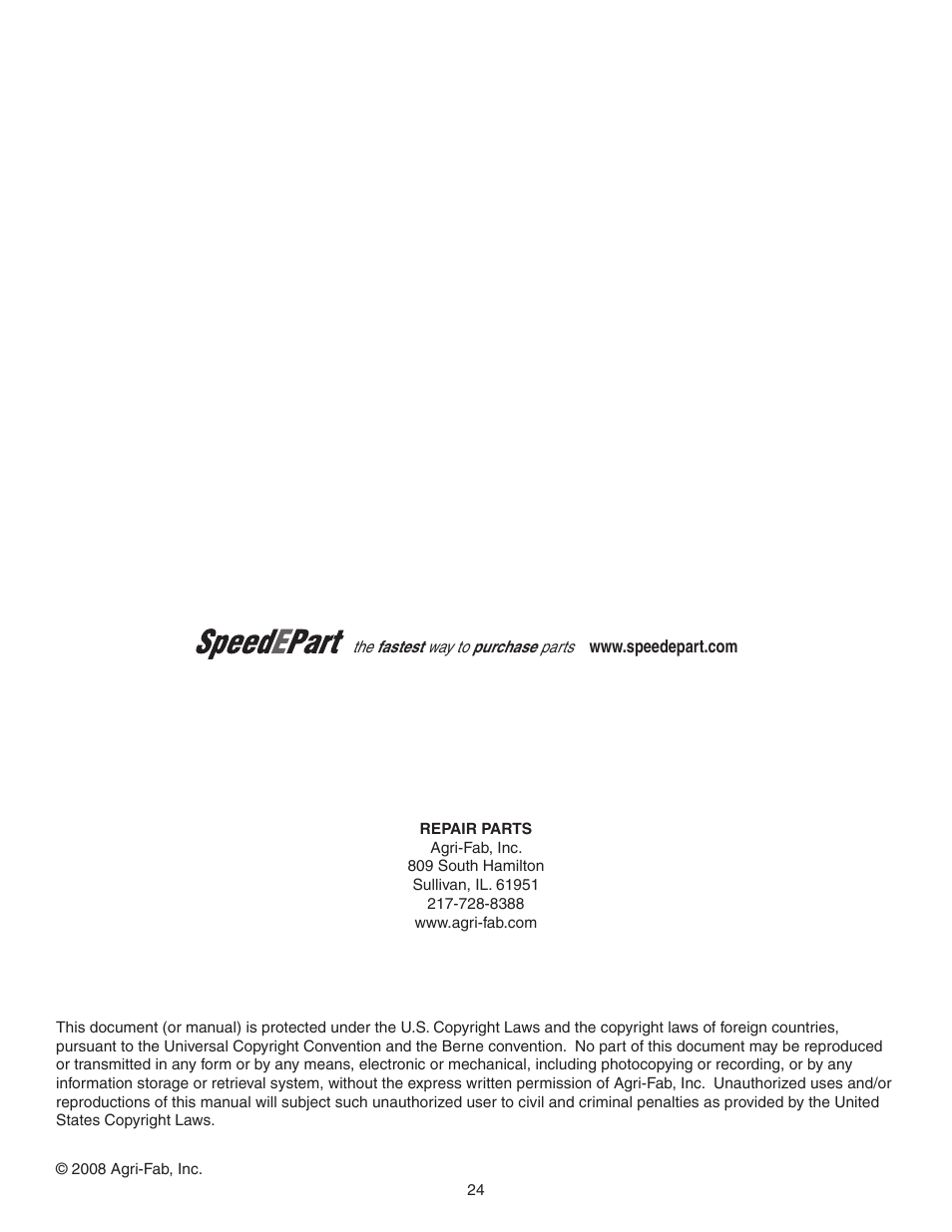 Agri-Fab 45-0456 User Manual | Page 24 / 24