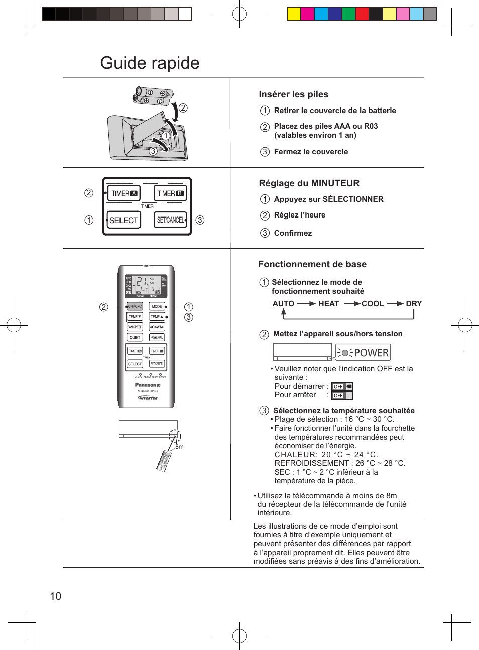 Guide rapide | Panasonic CURE15PKE3 User Manual | Page 10 / 56