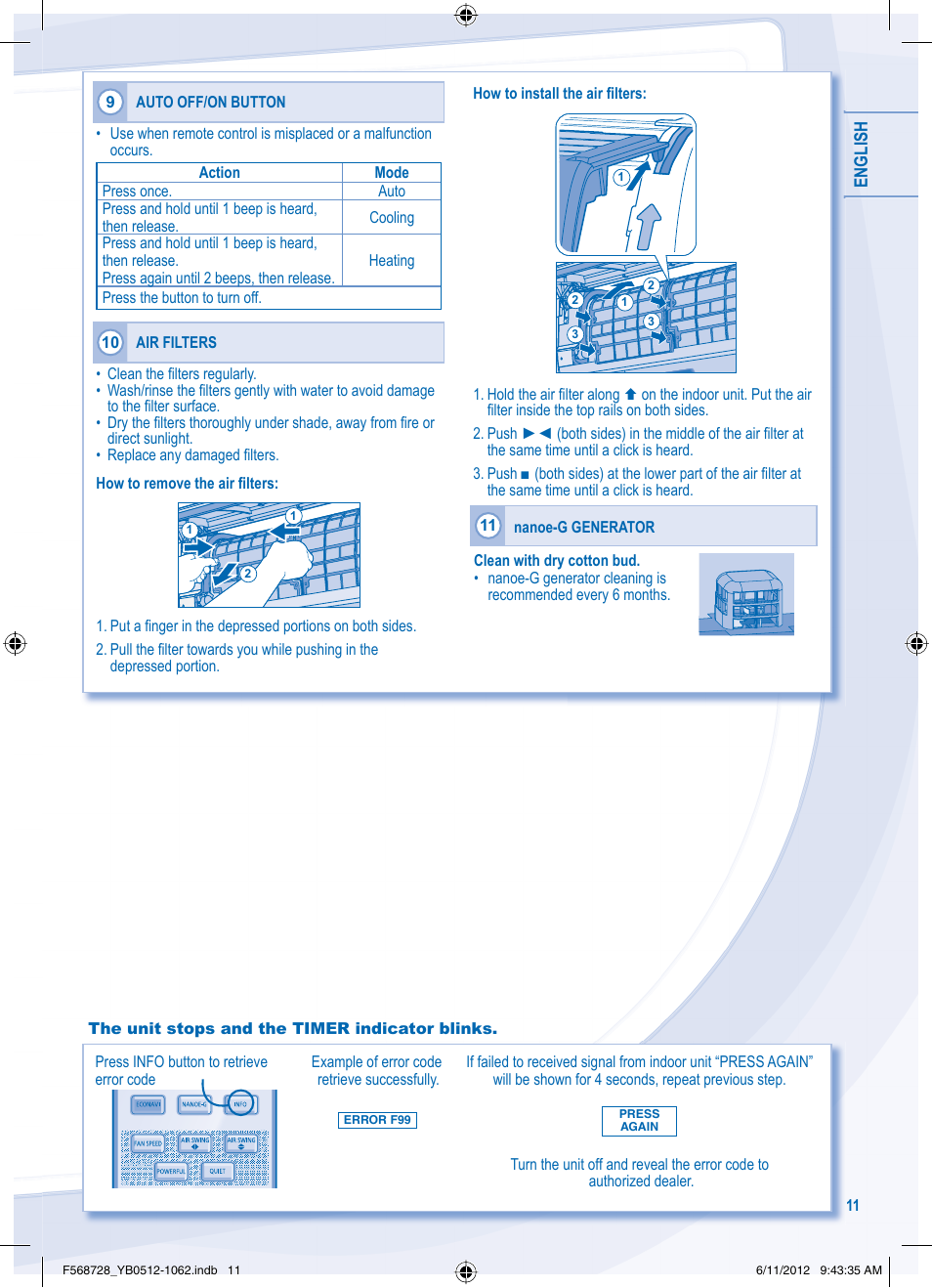 Panasonic CUVE9NKE User Manual | Page 11 / 64