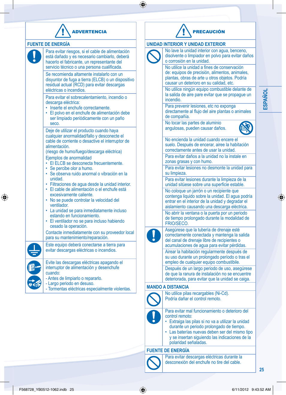 Panasonic CUVE9NKE User Manual | Page 25 / 64