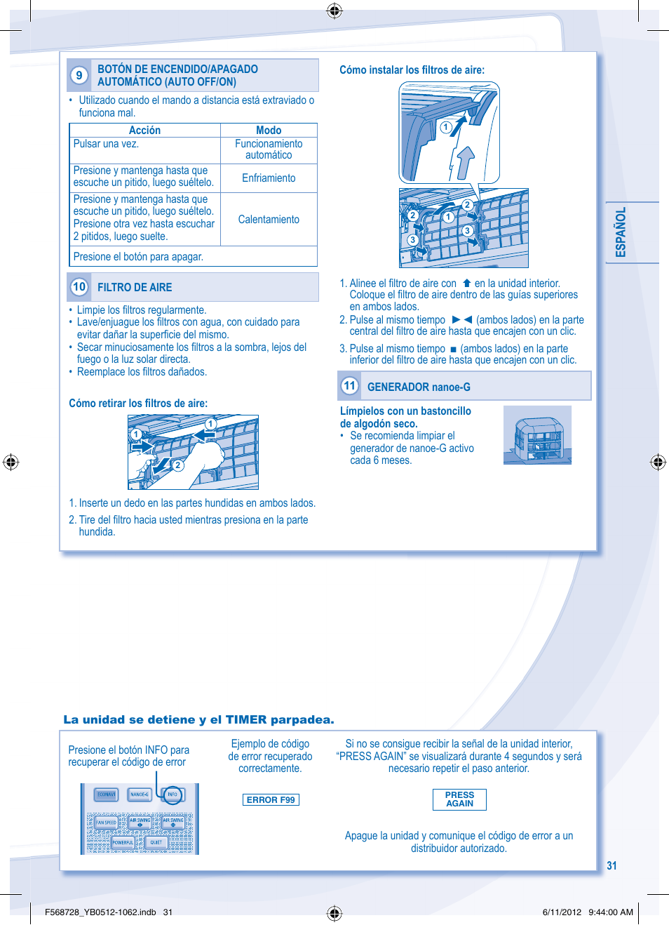 Panasonic CUVE9NKE User Manual | Page 31 / 64