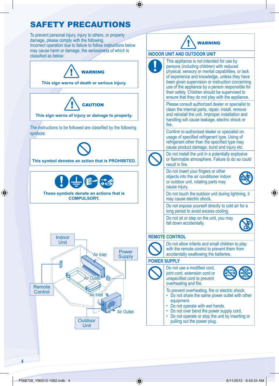 Safety precautions | Panasonic CUVE9NKE User Manual | Page 4 / 64