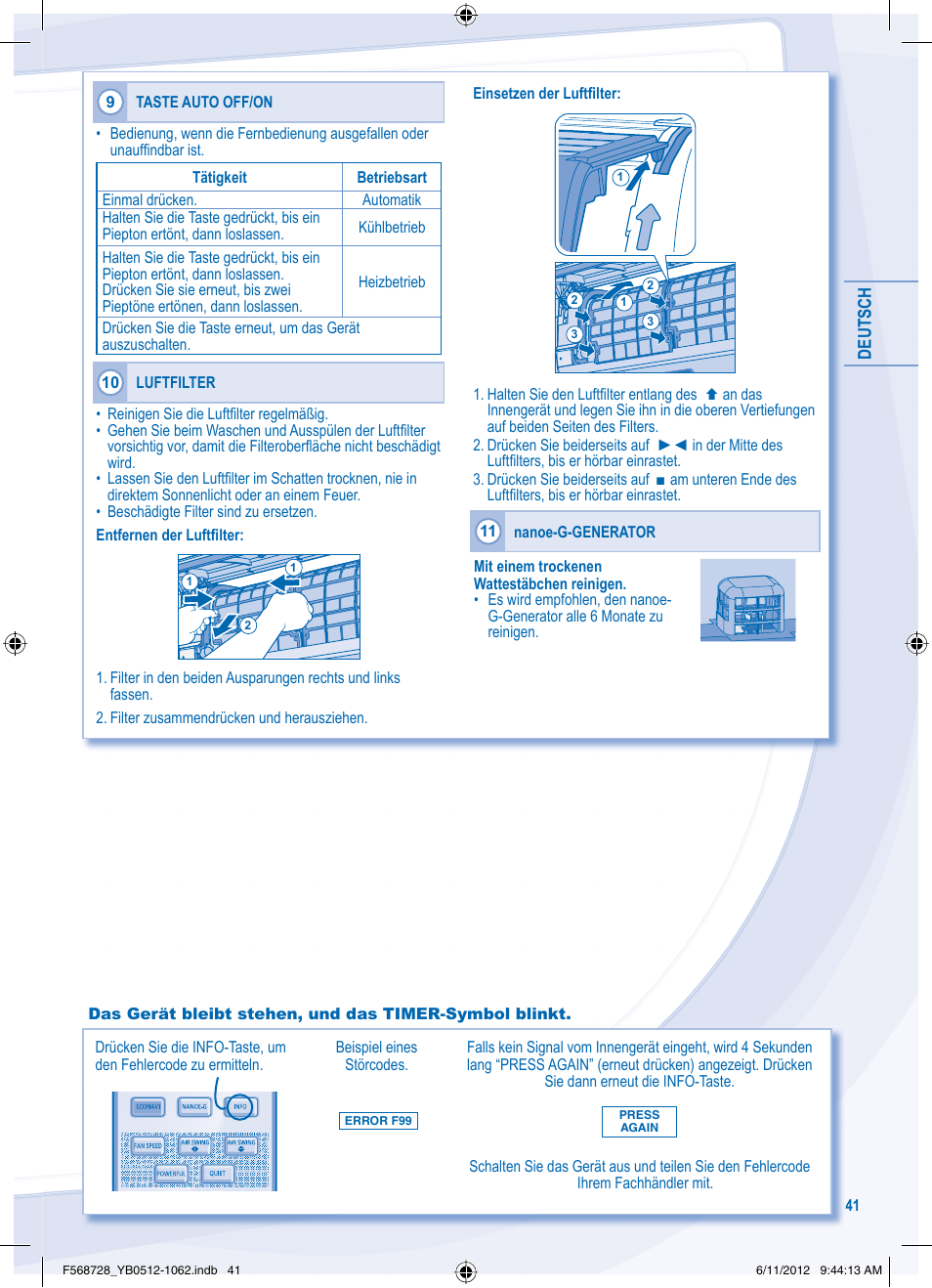 Panasonic CUVE9NKE User Manual | Page 41 / 64