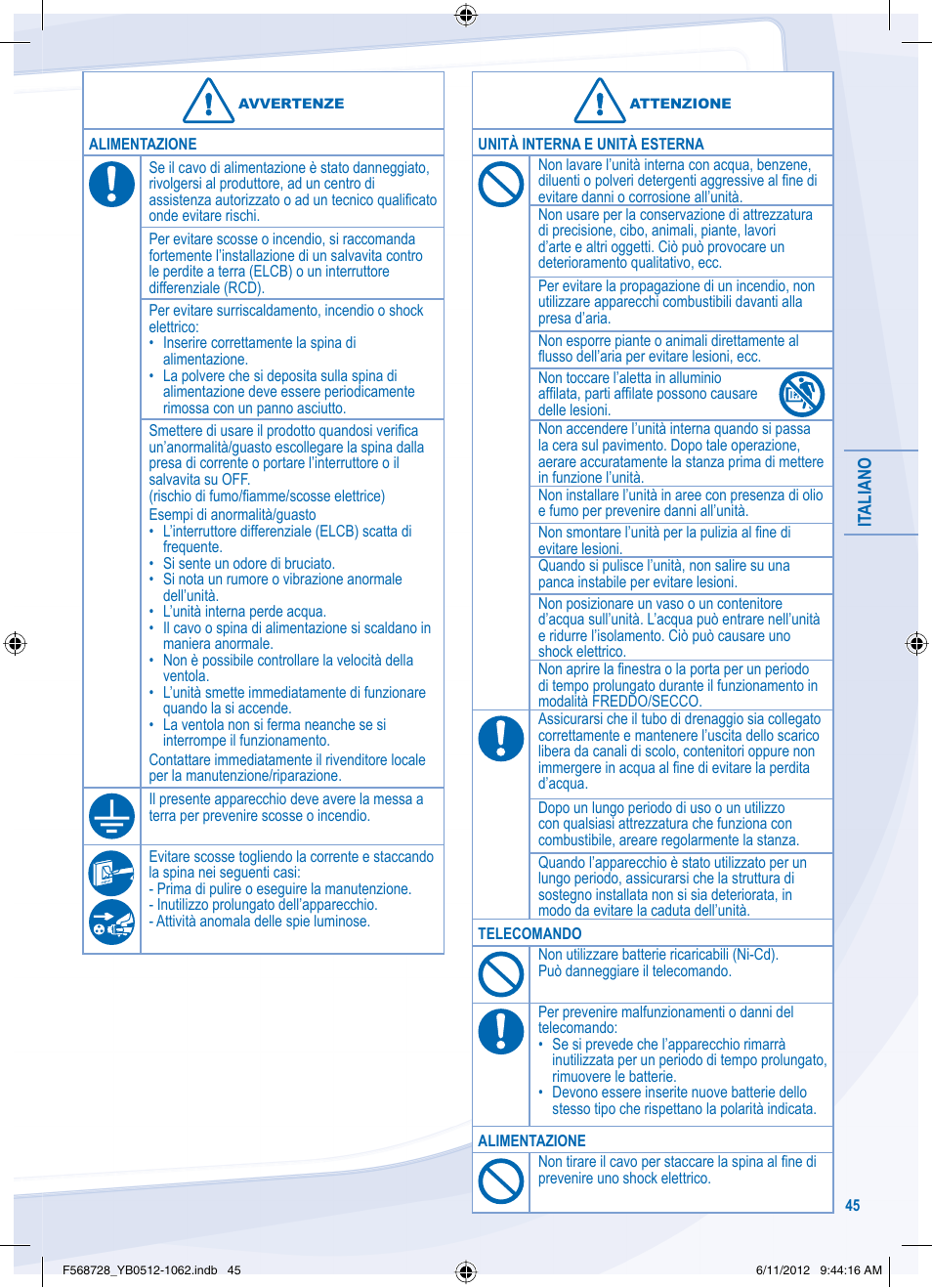 Panasonic CUVE9NKE User Manual | Page 45 / 64