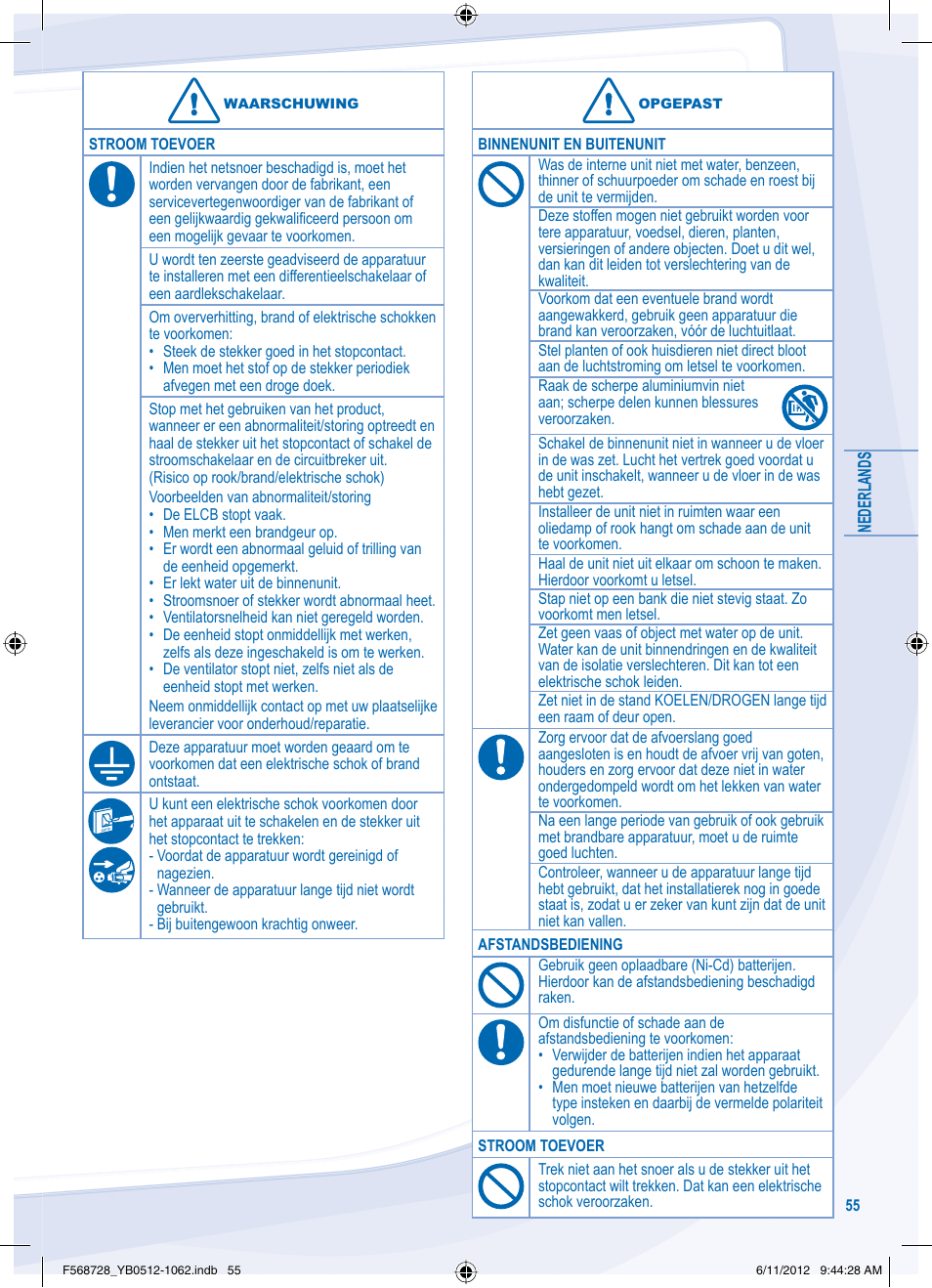 Panasonic CUVE9NKE User Manual | Page 55 / 64