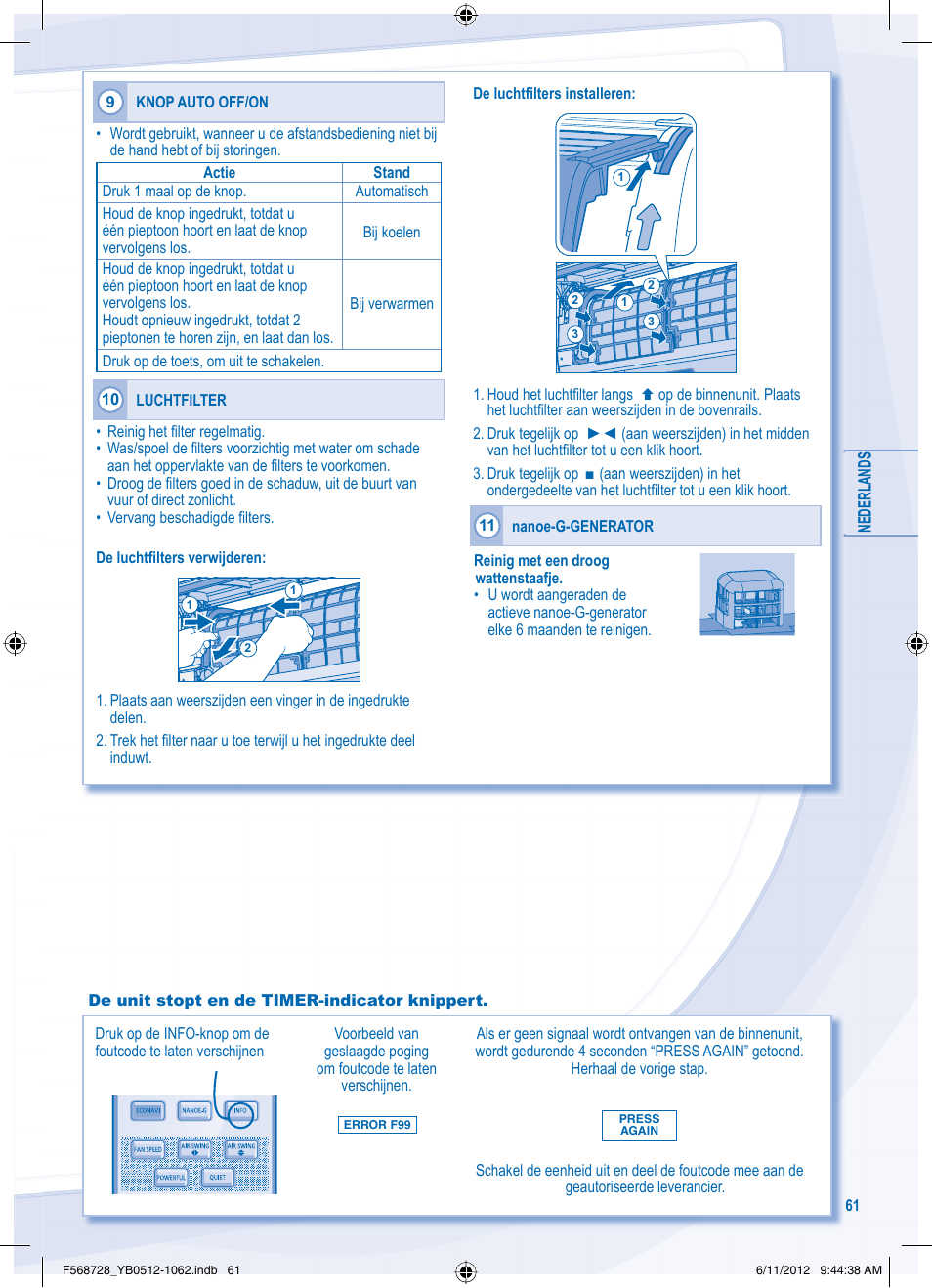 Panasonic CUVE9NKE User Manual | Page 61 / 64