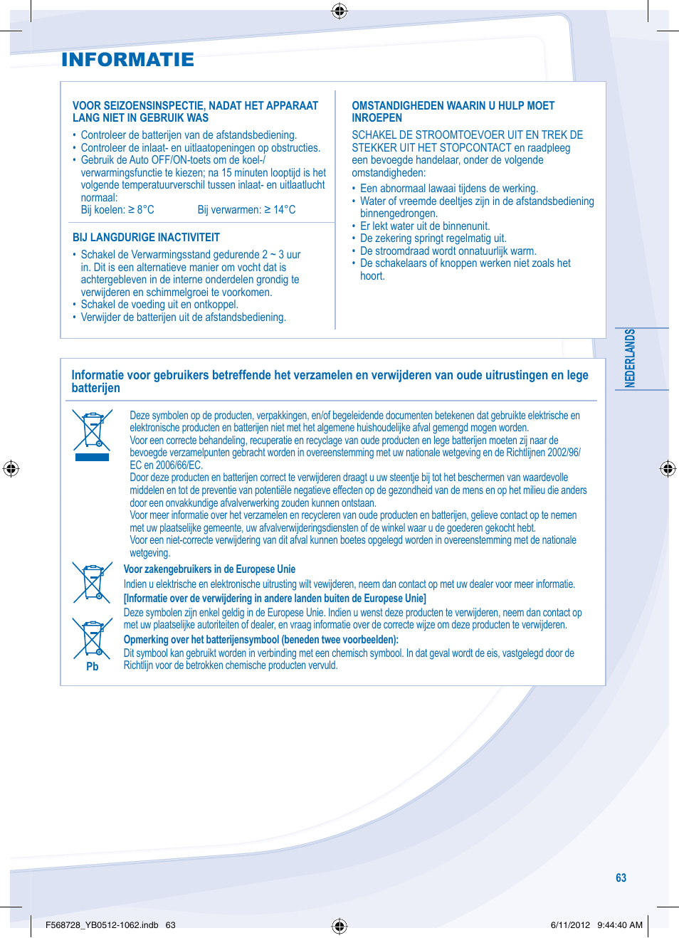 Informatie | Panasonic CUVE9NKE User Manual | Page 63 / 64