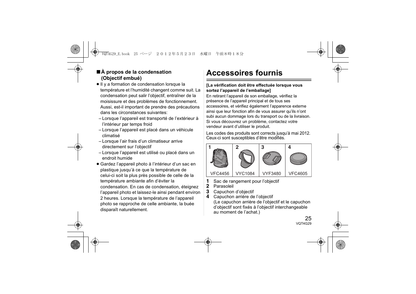 Accessoires fournis | Panasonic HHS12035E User Manual | Page 25 / 72