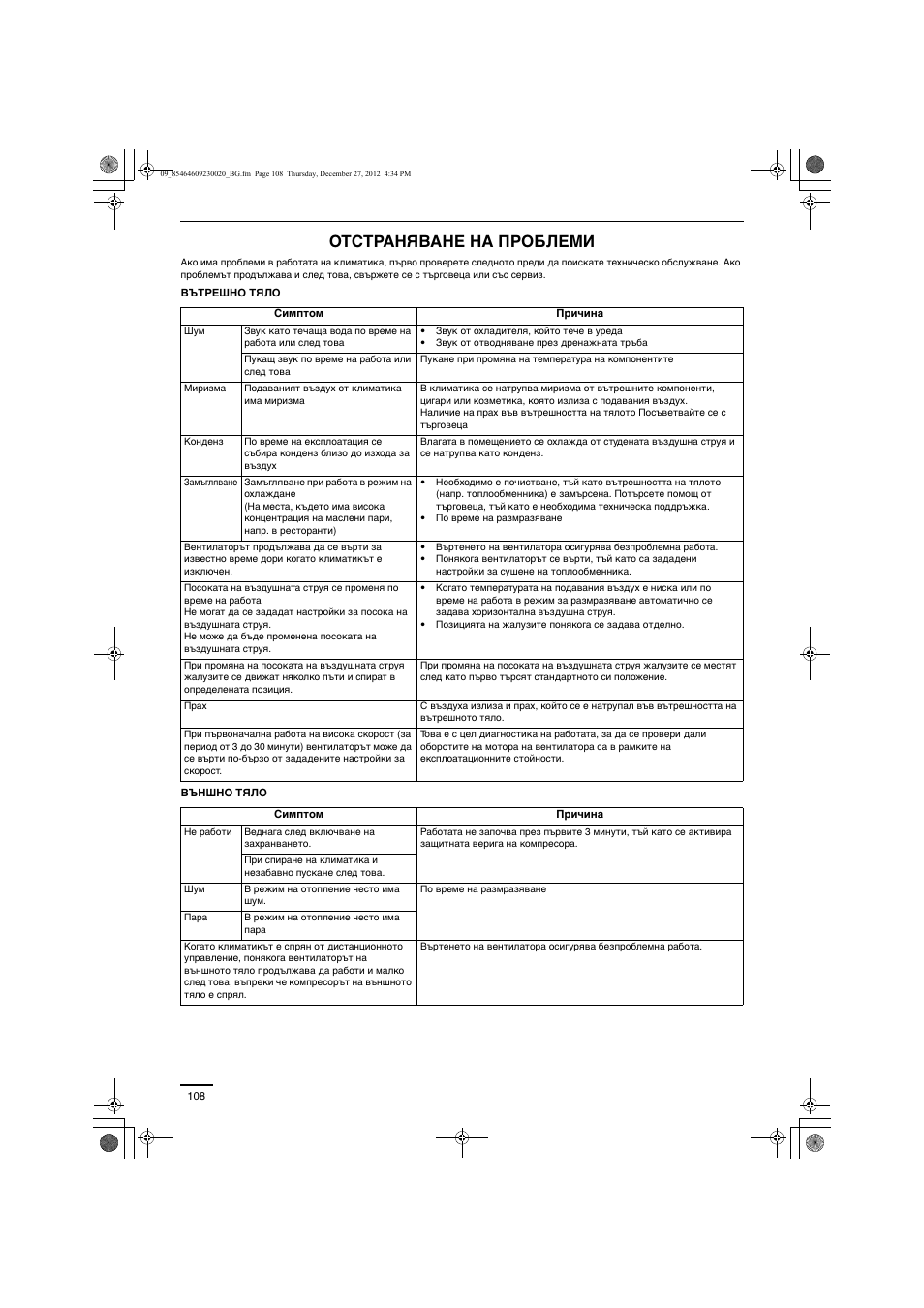 Отстраняване на проблеми | Panasonic U71PEY1E5 User Manual | Page 108 / 142