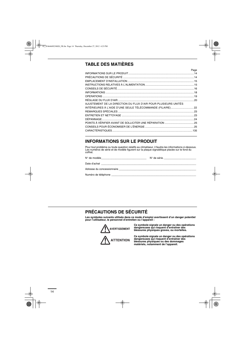 Panasonic U71PEY1E5 User Manual | Page 14 / 142