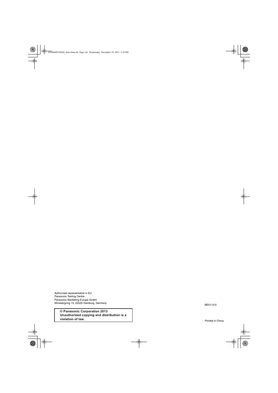 Panasonic U71PEY1E5 User Manual | Page 142 / 142