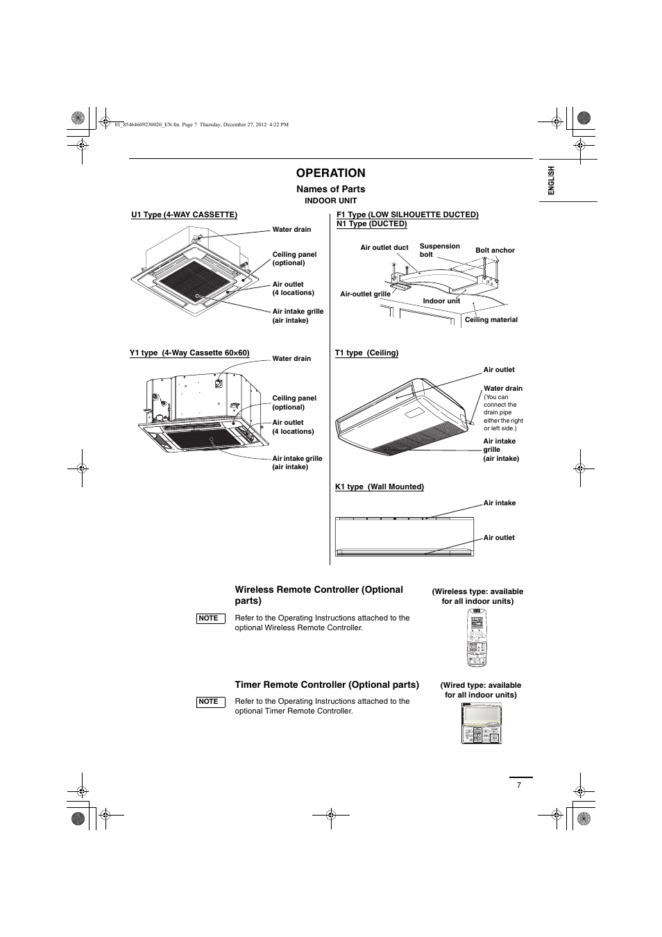 Operation | Panasonic U71PEY1E5 User Manual | Page 7 / 142
