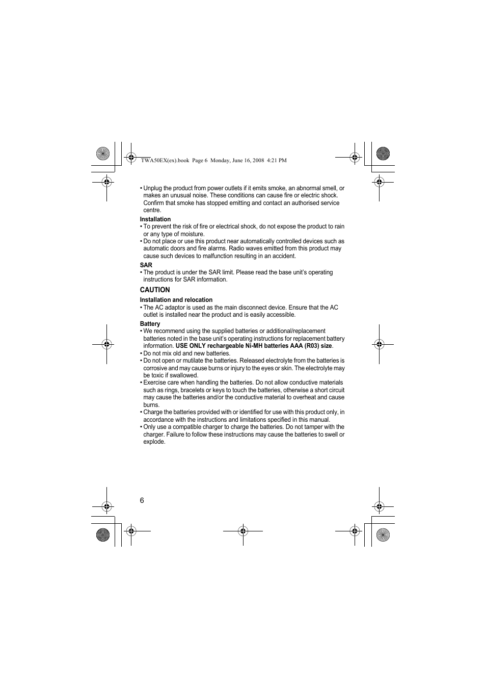 Panasonic KXTWA50EX User Manual | Page 6 / 52