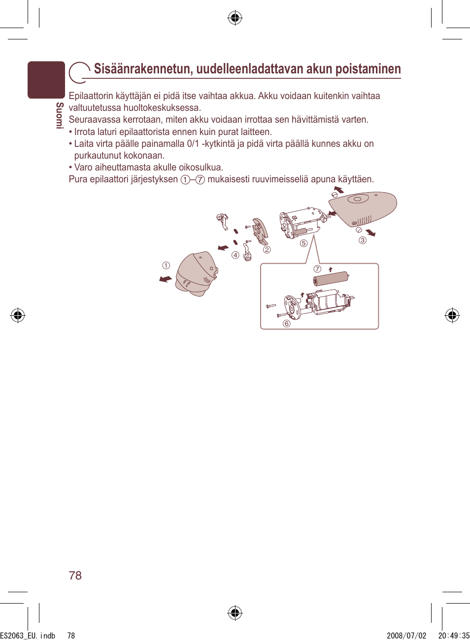 Panasonic ES2063 User Manual | Page 78 / 136